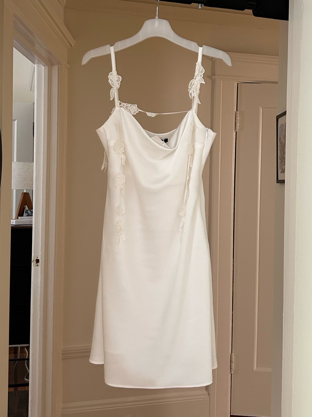 NWT White Slip Dress with Delicate Lace Straps